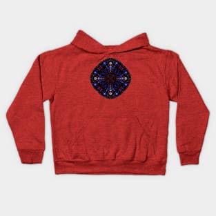 Circular Mandala Blue-Purple-Red-White Kids Hoodie